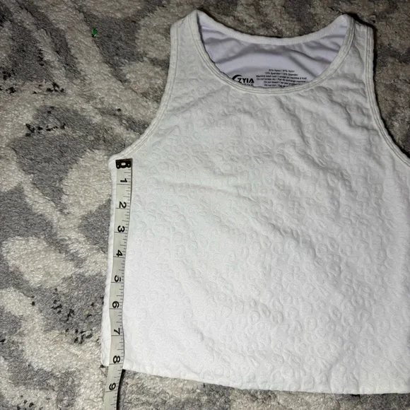 Zyia active white leopard print crop top workout yoga tank top 🪐 - Picture 5 of 5